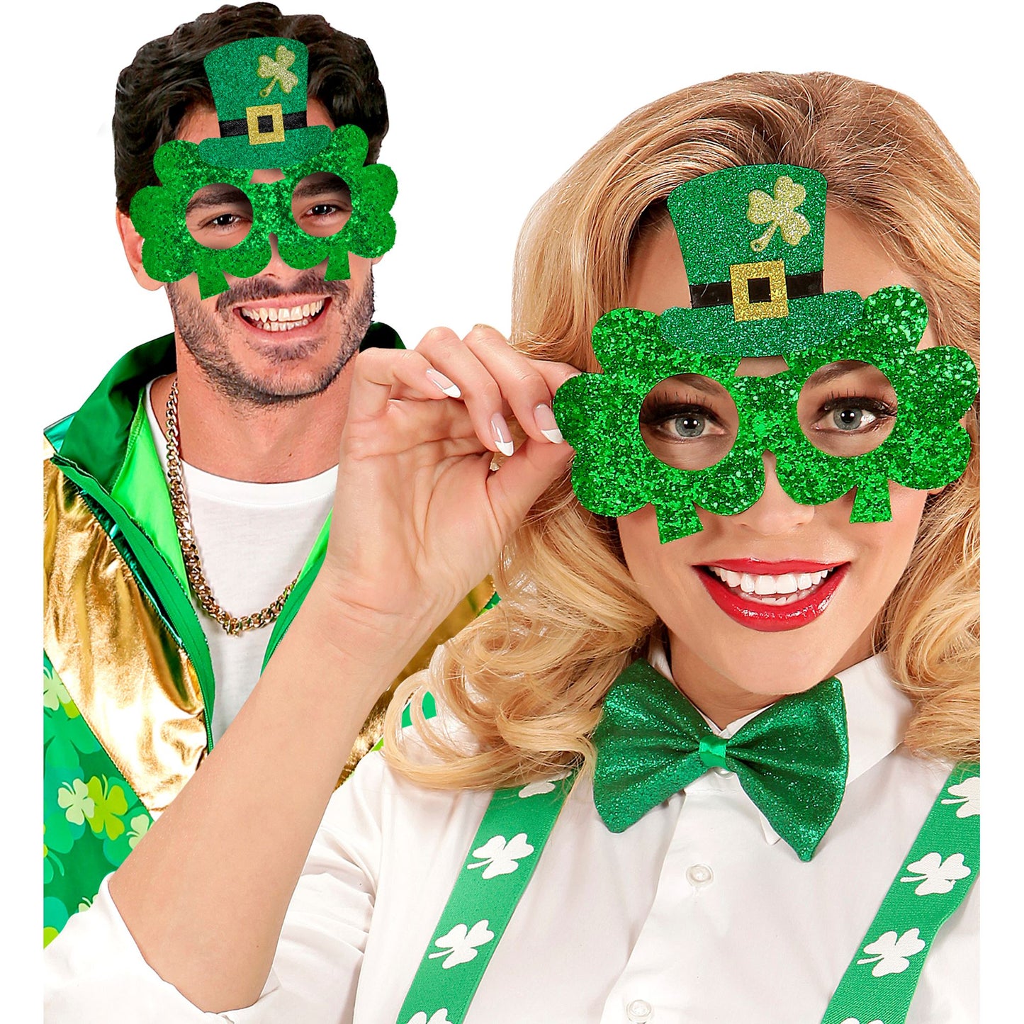 "KLEEBLATTBRILLE ST. PATRICK'S DAY MIT MINIZILINDERHUT" – Ansicht 3