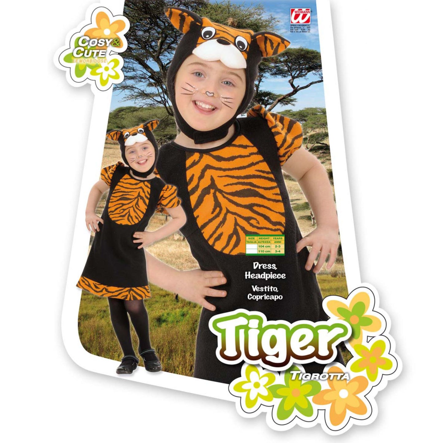 "KLEINE TIGERIN" (Kleid, Kopfbedeckung) – Detailansicht