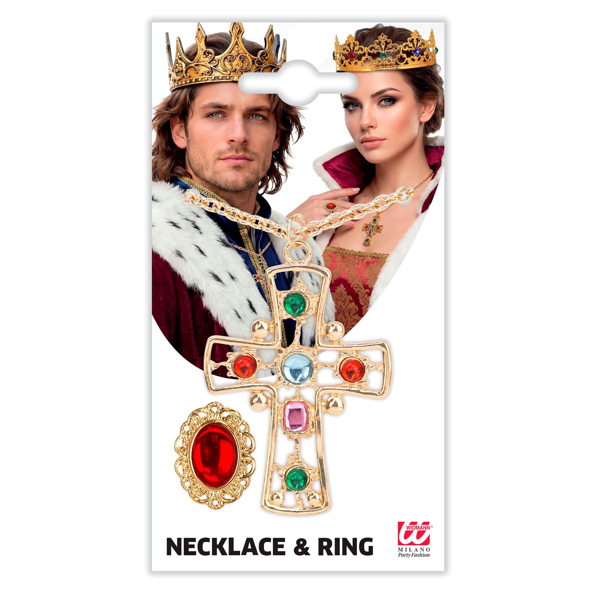 "KÖNIG" Set (Halskette mit Kreuz, Ring) – Ansicht 3