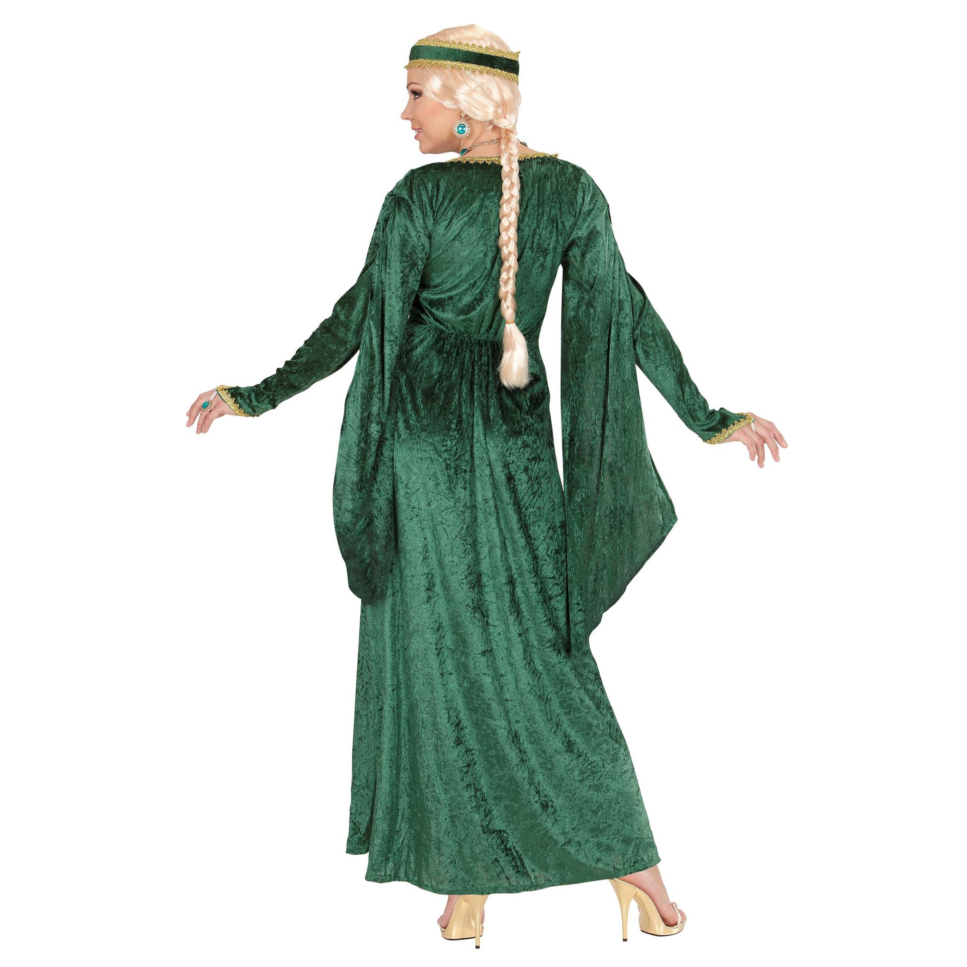 "KÖNIGIN DER RENAISSANCE" - Samt - grün (Kleid, Kopfbedeckung) – Ansicht 3