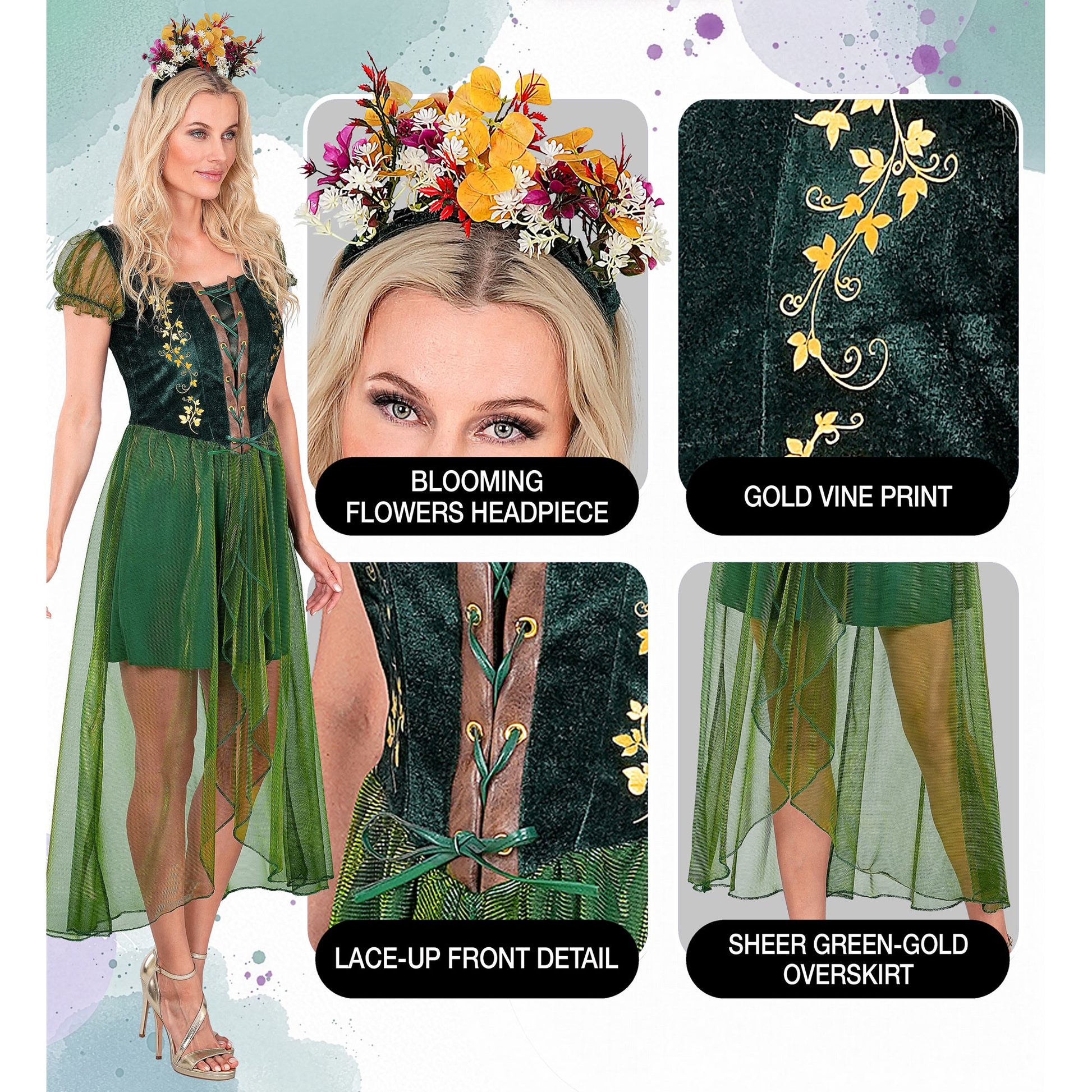 "KÖNIGIN DER WÄLDER" (Kleid, Haarreif) – Ansicht 6