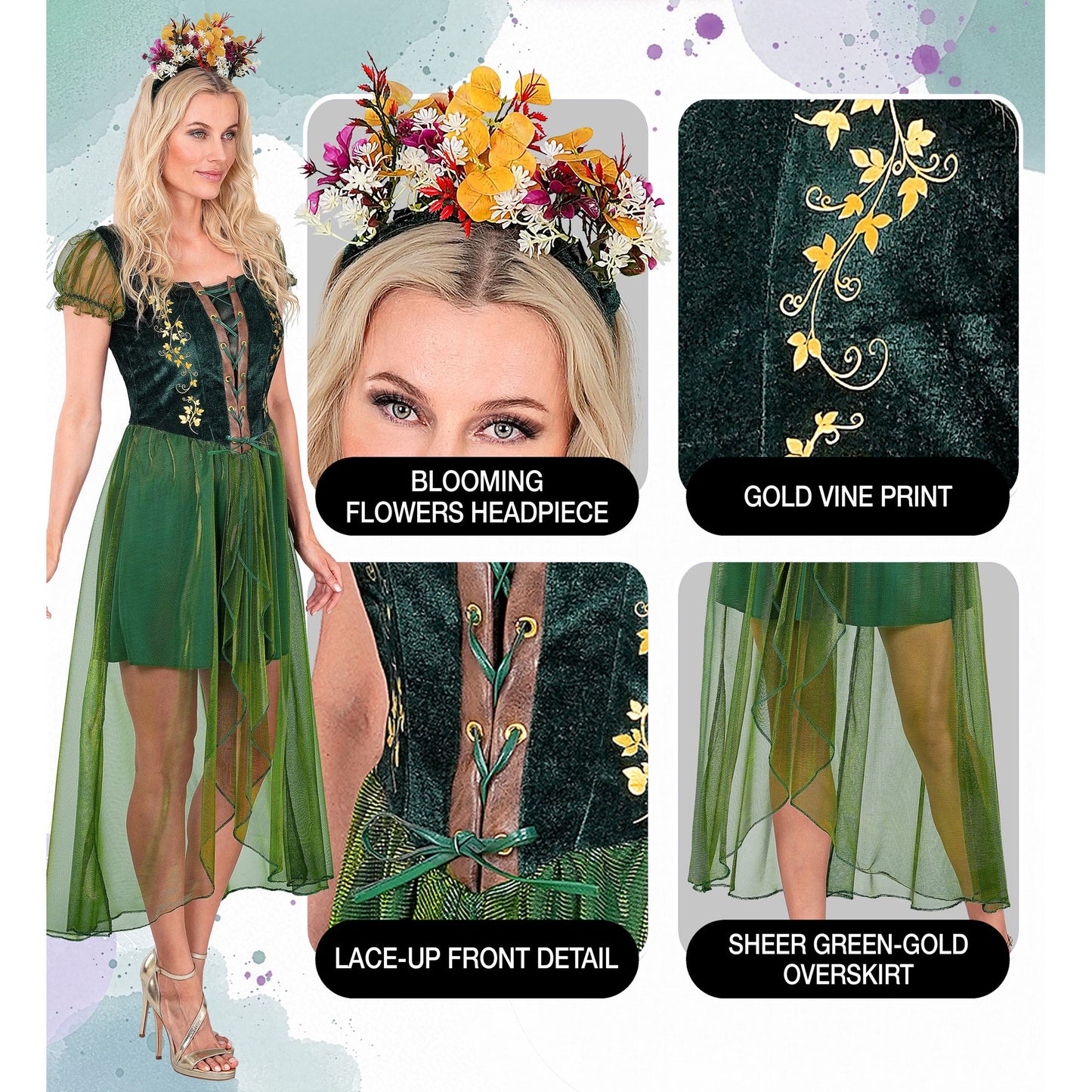 "KÖNIGIN DER WÄLDER" (Kleid, Haarreif) – Ansicht 7