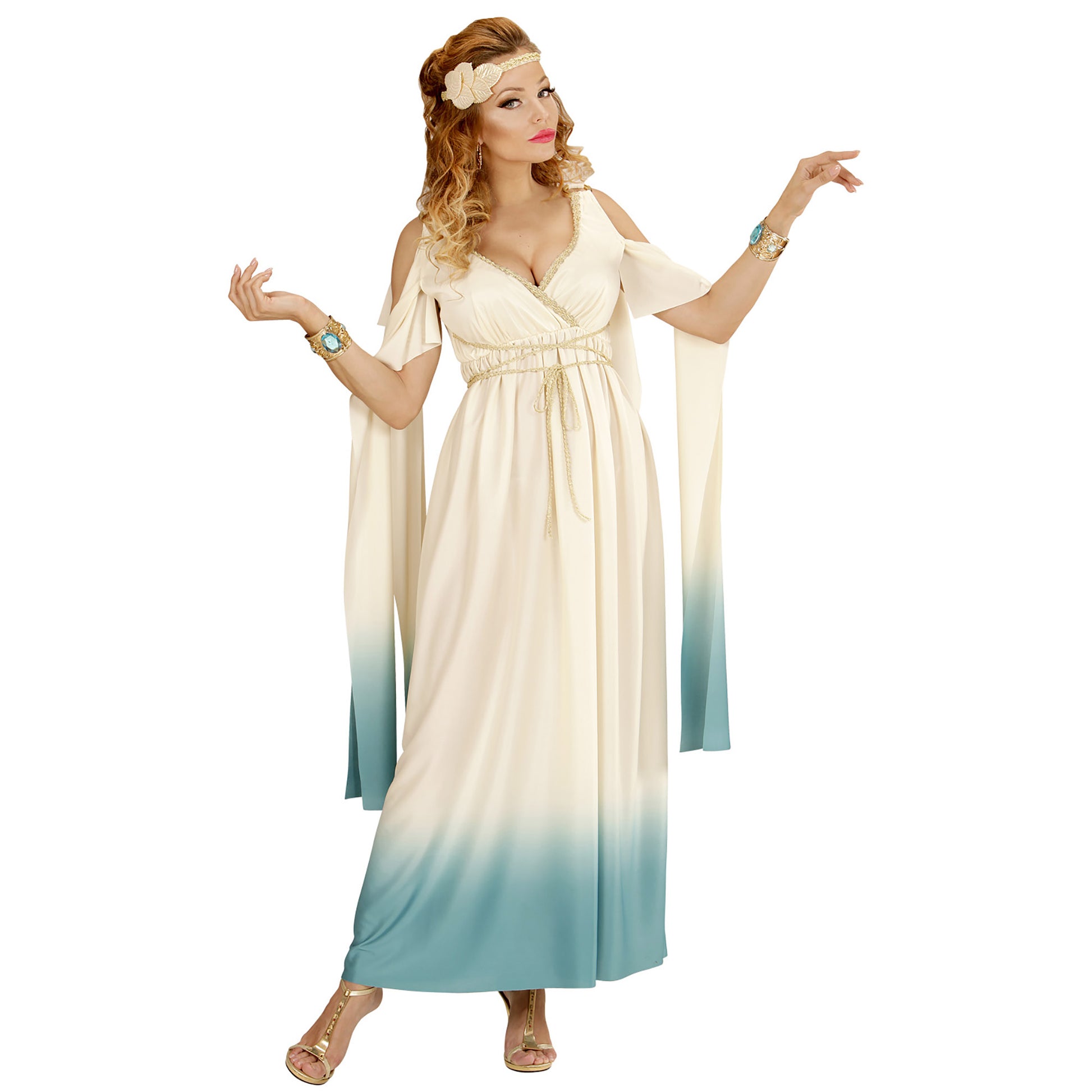 "KÖNIGIN VON ATLANTIS" (Kleid, Lorbeerkranz als Stirnband) – Detailansicht