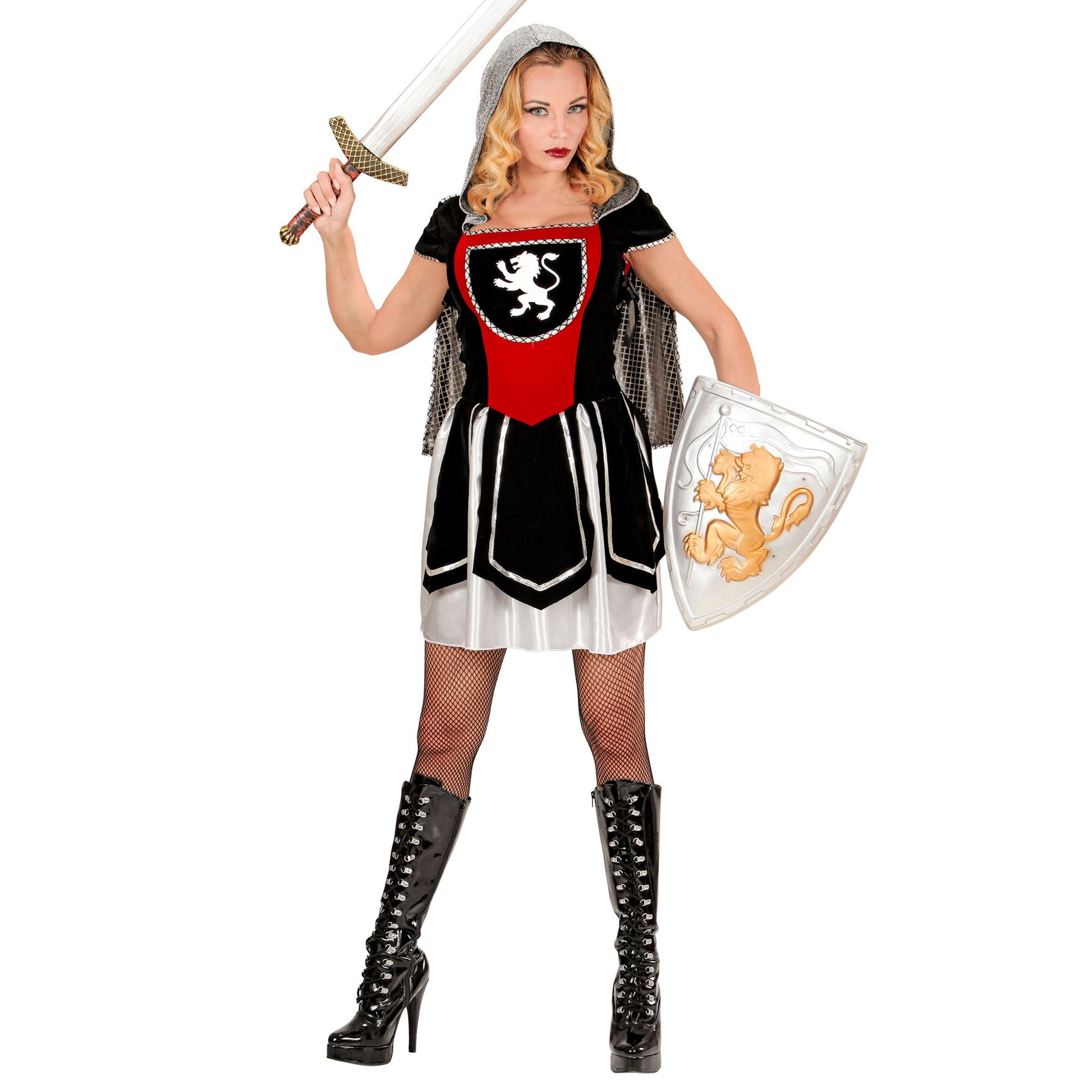 "KÖNIGSRITTERIN" (Kleid mit Kapuzenumhang) – Detailansicht