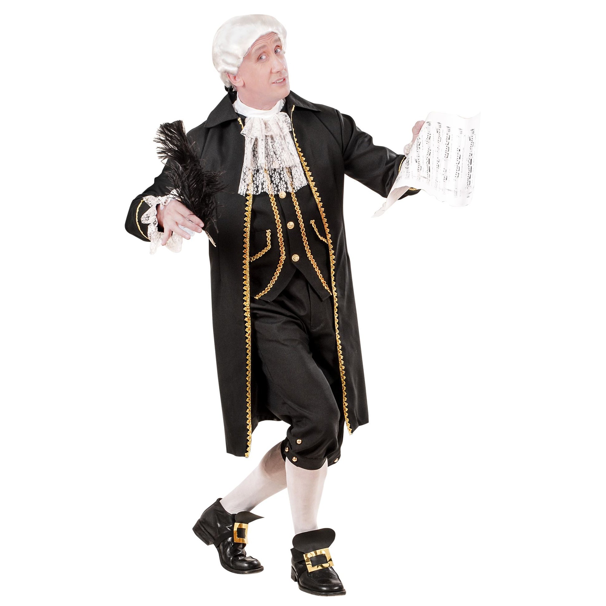 "KOMPONIST" (Frack mit Weste, Jabot, Hose, Schuhschnallen) – Vorderansicht
