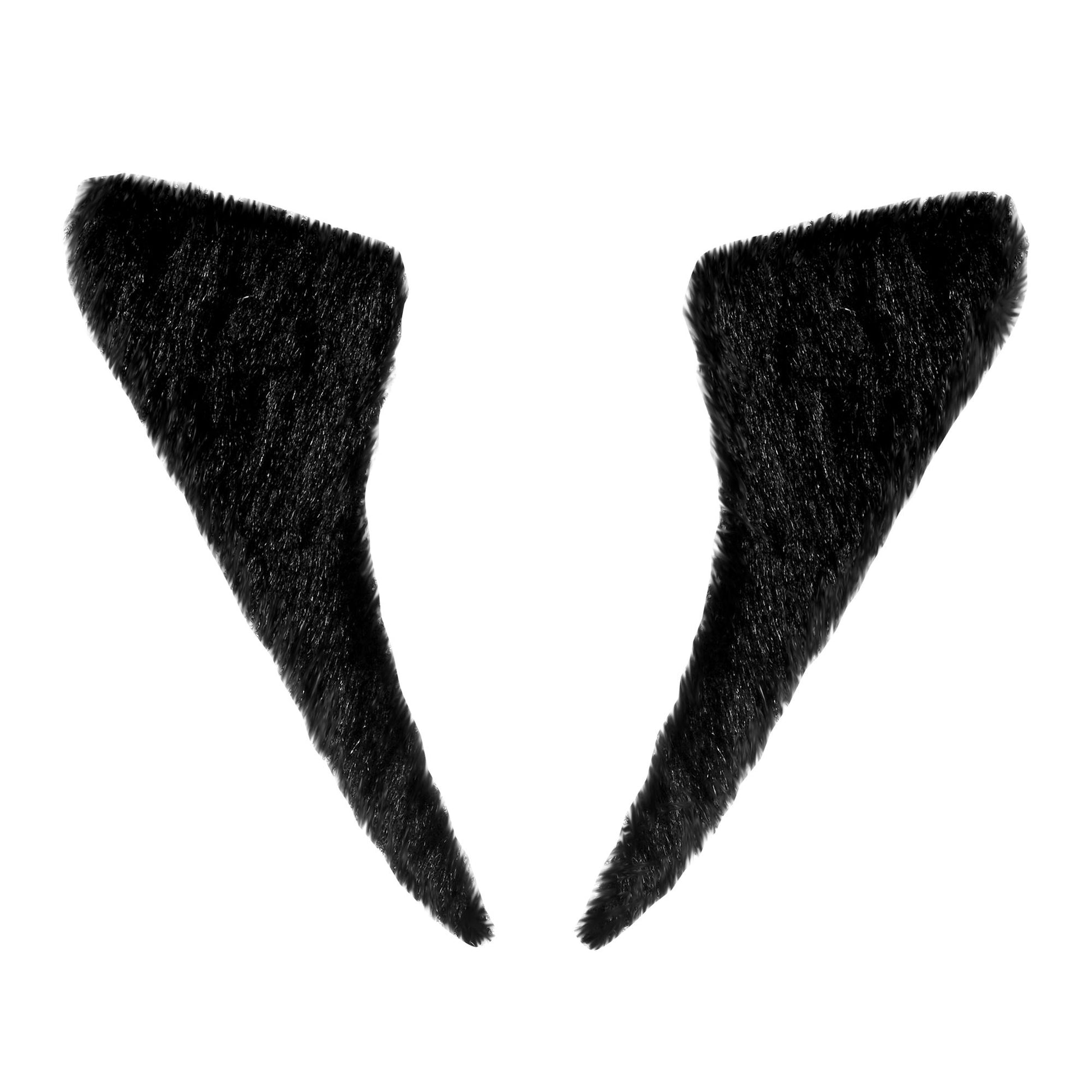 "KOTELETTEN" klebend - schwarz – Vorderansicht