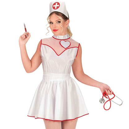 "KRANKENSCHWESTER" (Kleid, Gürtel,Kopfbedeckung) – Vorderansicht