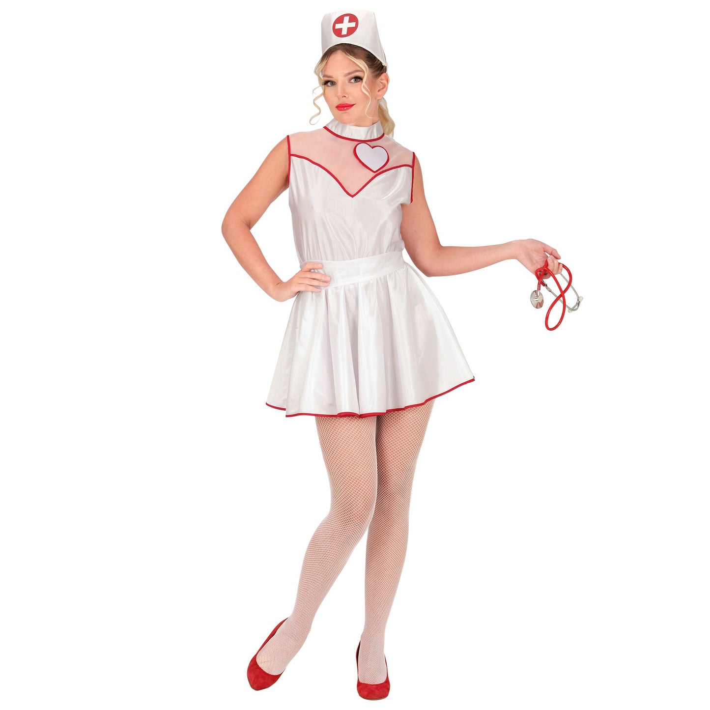 "KRANKENSCHWESTER" (Kleid, Gürtel,Kopfbedeckung) – Detailansicht