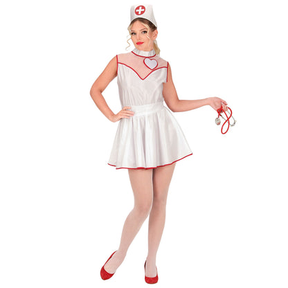 "KRANKENSCHWESTER" (Kleid, Gürtel,Kopfbedeckung) – Detailansicht