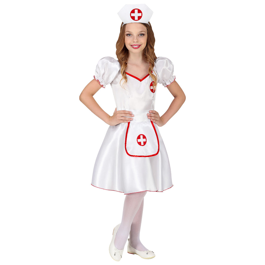 "KRANKENSCHWESTER" (Kleid, Haube auf Haarreif) – Vorderansicht