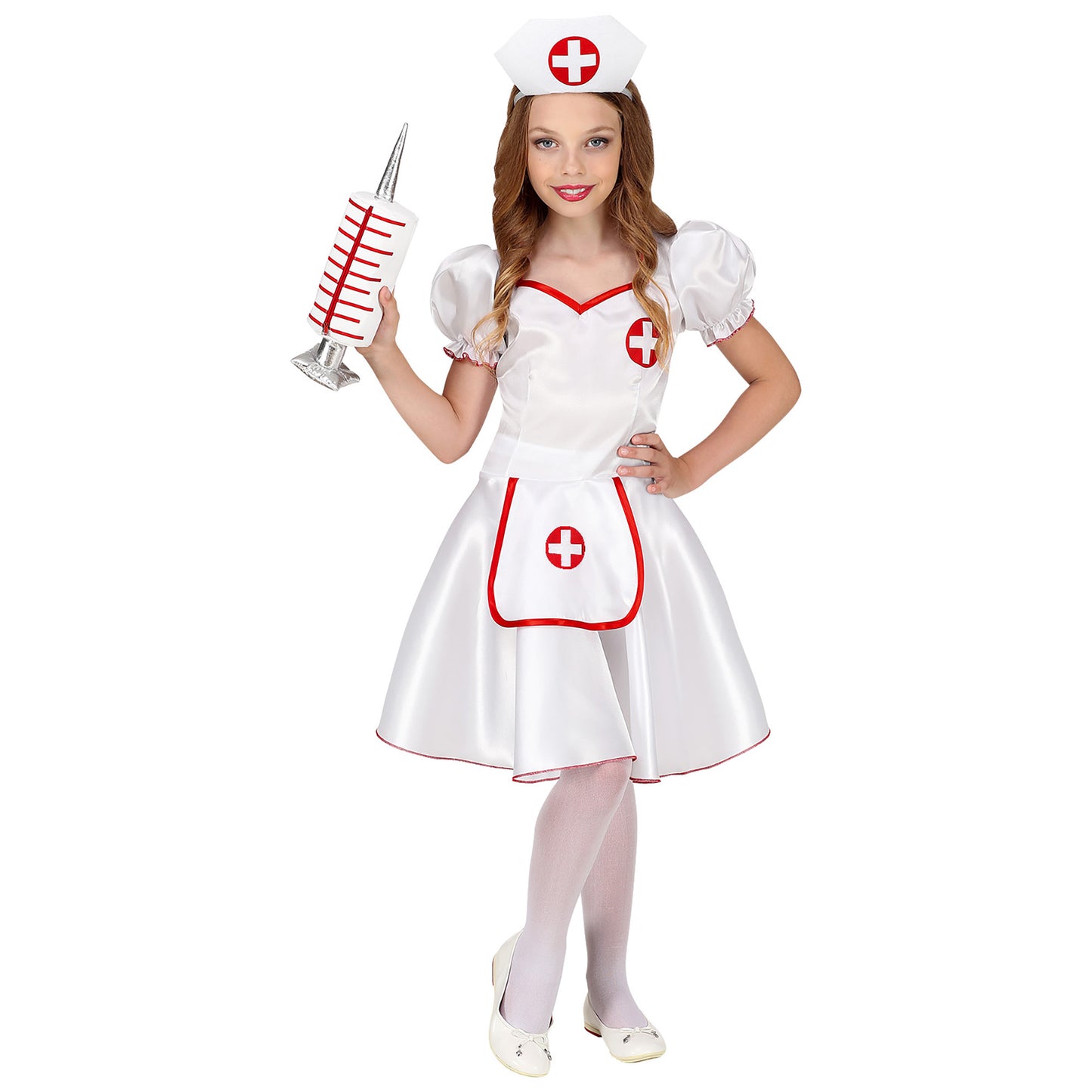 "KRANKENSCHWESTER" (Kleid, Haube auf Haarreif) – Detailansicht