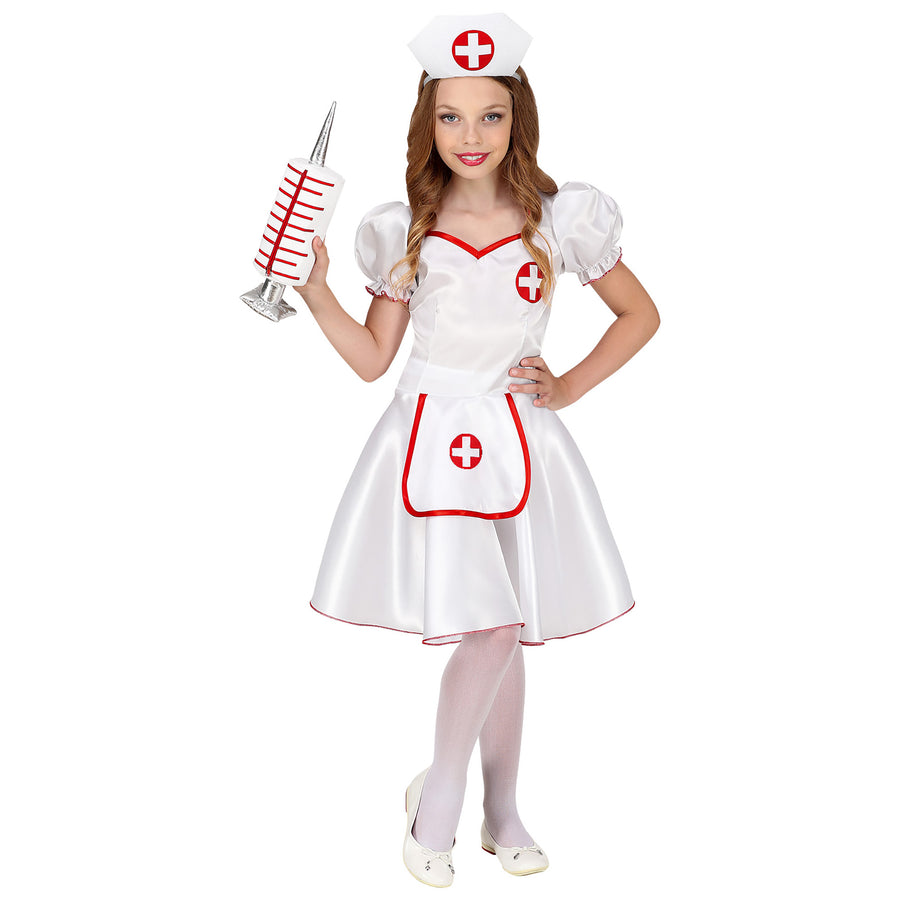 "KRANKENSCHWESTER" (Kleid, Haube auf Haarreif) – Detailansicht