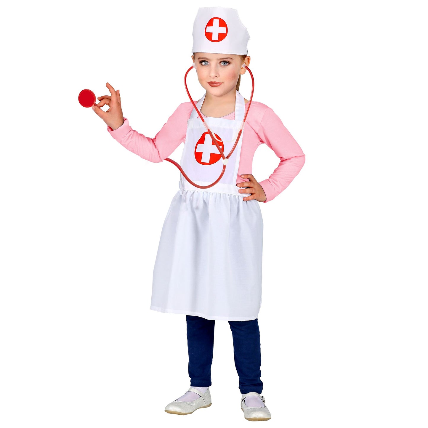 "KRANKENSCHWESTER" (Schürze, Haube) Kindergröße 113 cm - 3-5 Jahre – Ansicht 4