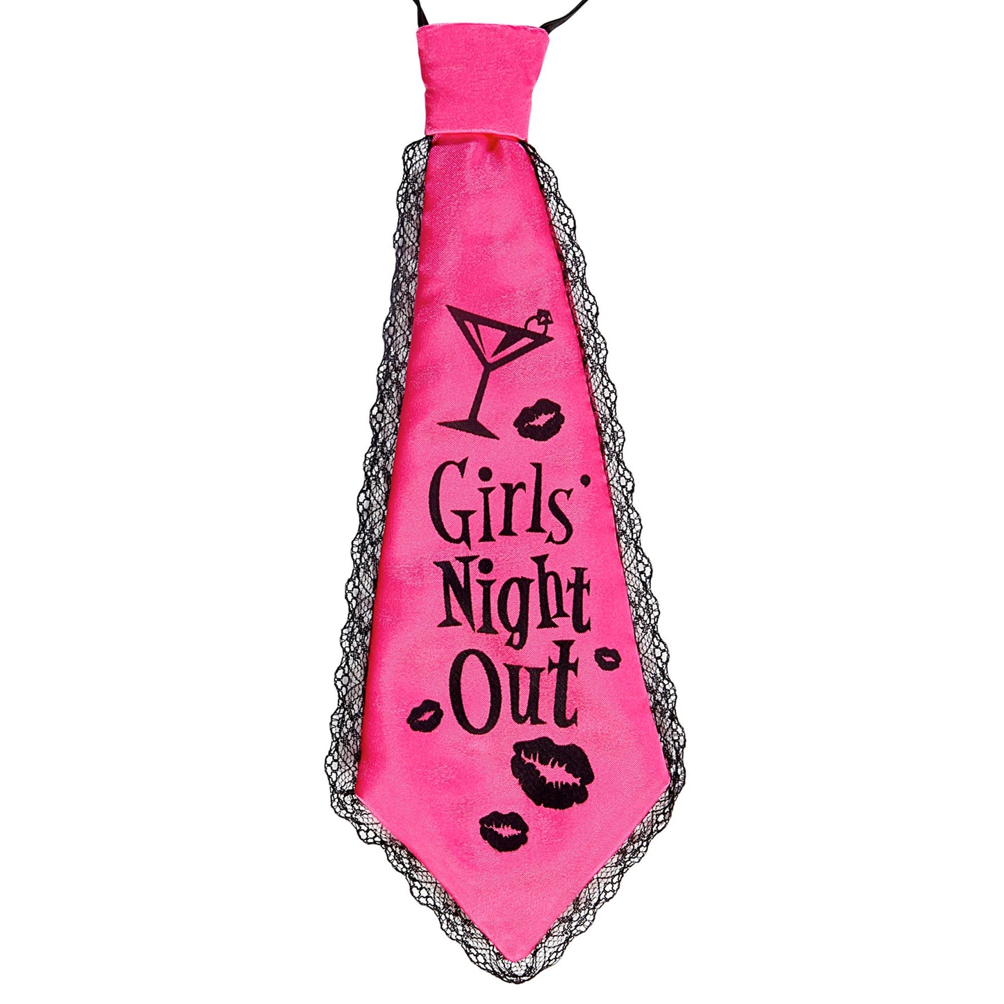 "KRAWATTE GIRLS NIGHT OUT" aus Satin mit Rand aus Spitze – Vorderansicht