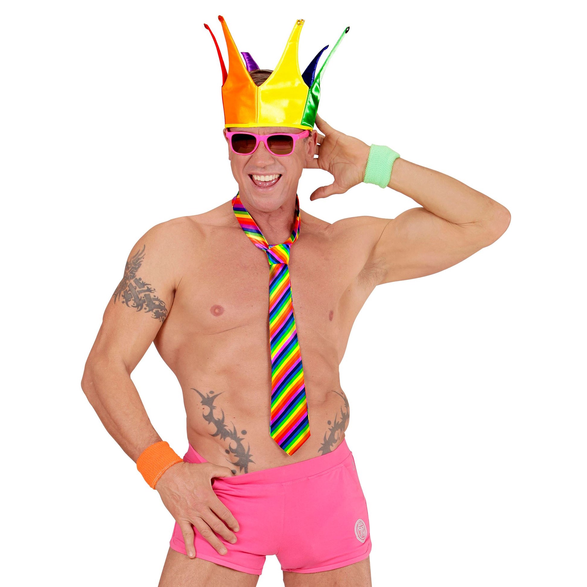 "KRAWATTE REGENBOGEN" aus Satin – Detailansicht