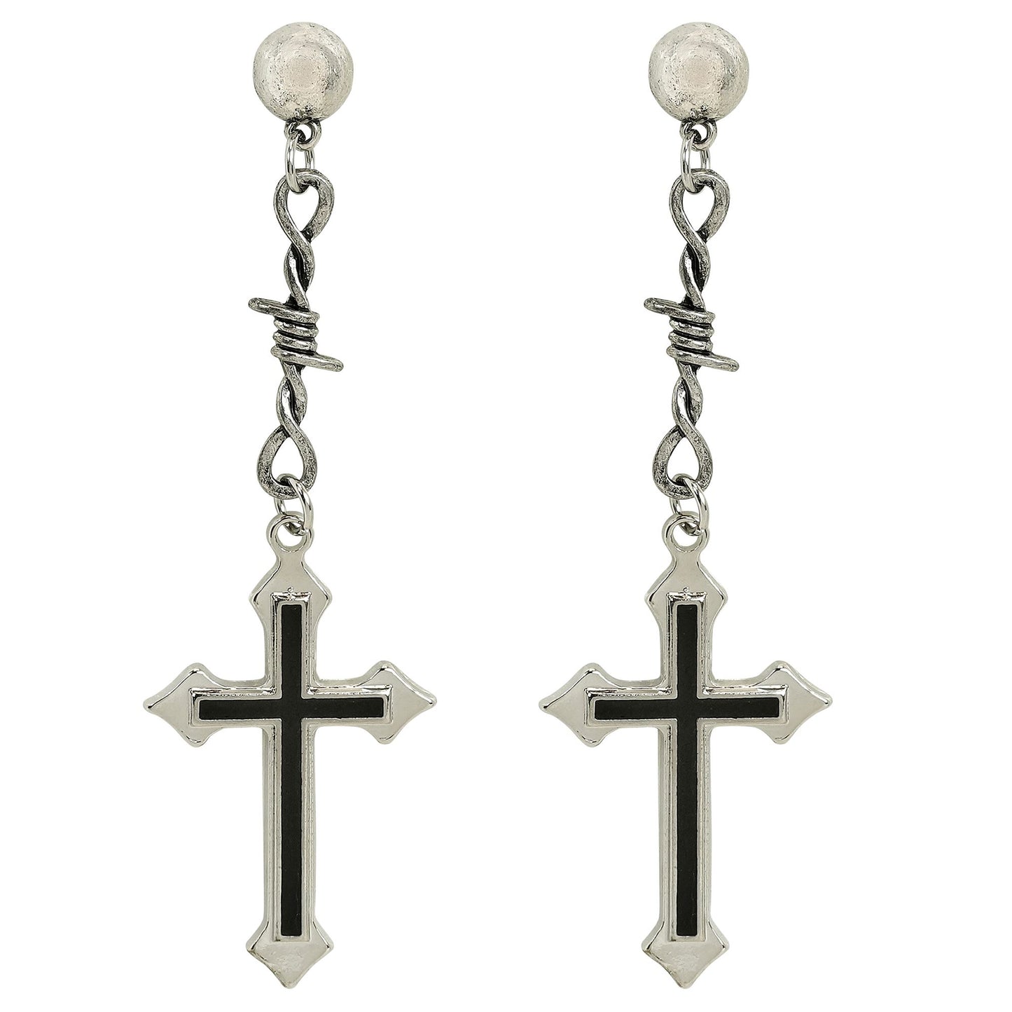 "KREUZ OHRRINGE SCHWARZ" – Vorderansicht