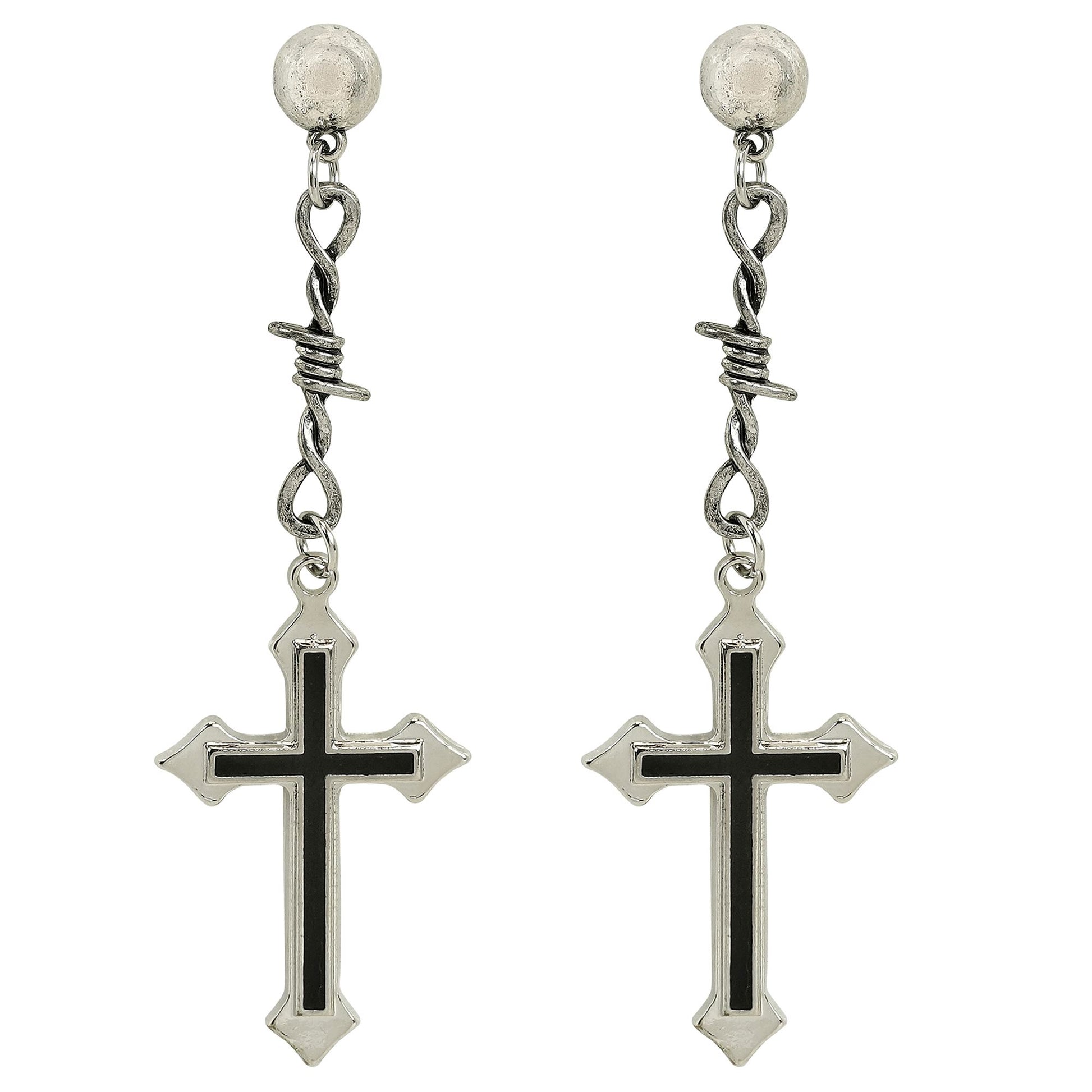 "KREUZ OHRRINGE SCHWARZ" – Vorderansicht