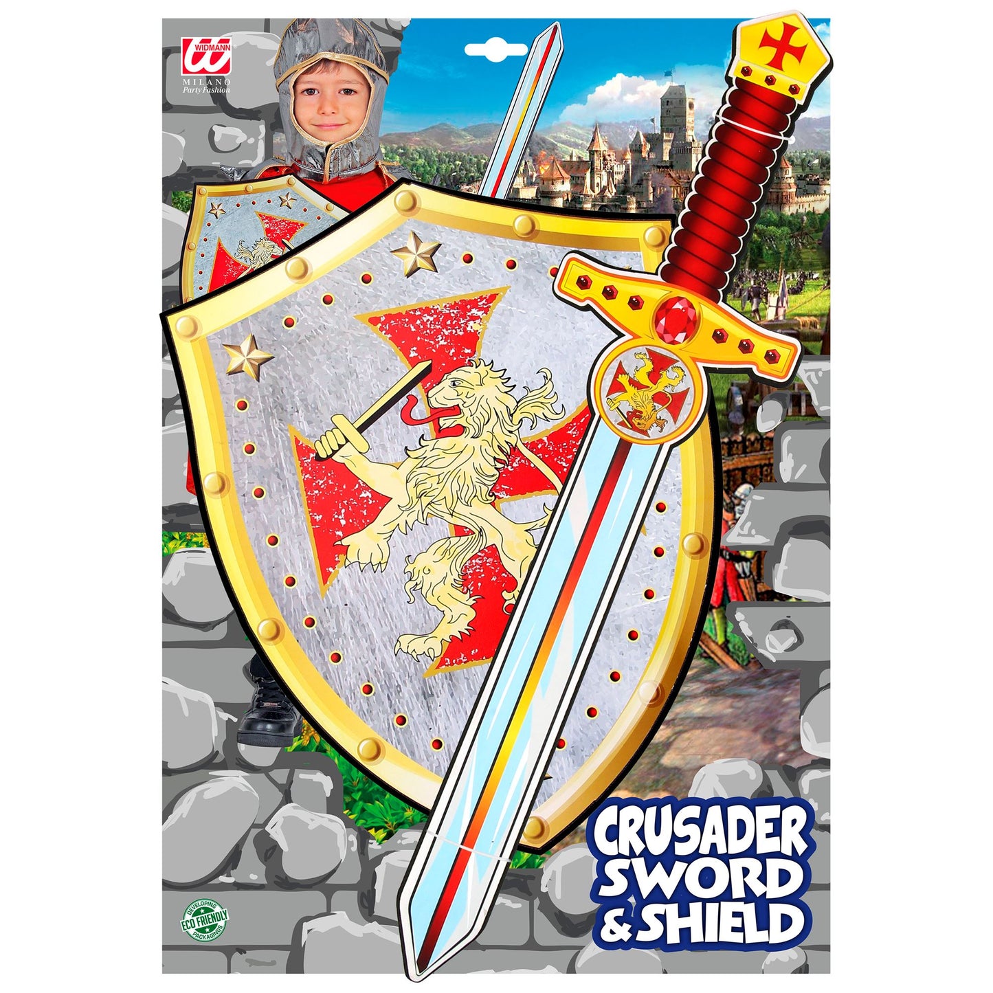 "KREUZRITTER SCHWERT & SCHILD" aus weichem Schaumstoff - Schwert 52 cm, Schild 28 x 36 cm – Detailansicht