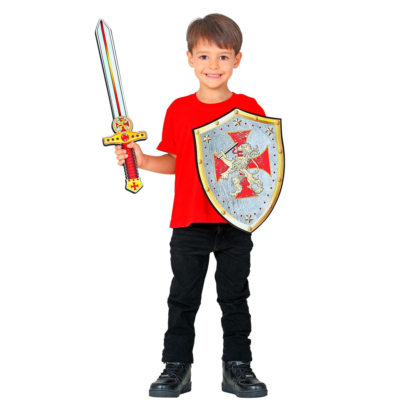 "KREUZRITTER SCHWERT & SCHILD" aus weichem Schaumstoff - Schwert 52 cm, Schild 28 x 36 cm – Ansicht 3