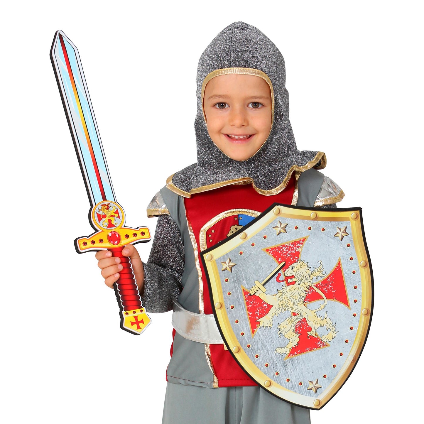 "KREUZRITTER SCHWERT & SCHILD" aus weichem Schaumstoff - Schwert 52 cm, Schild 28 x 36 cm – Ansicht 5