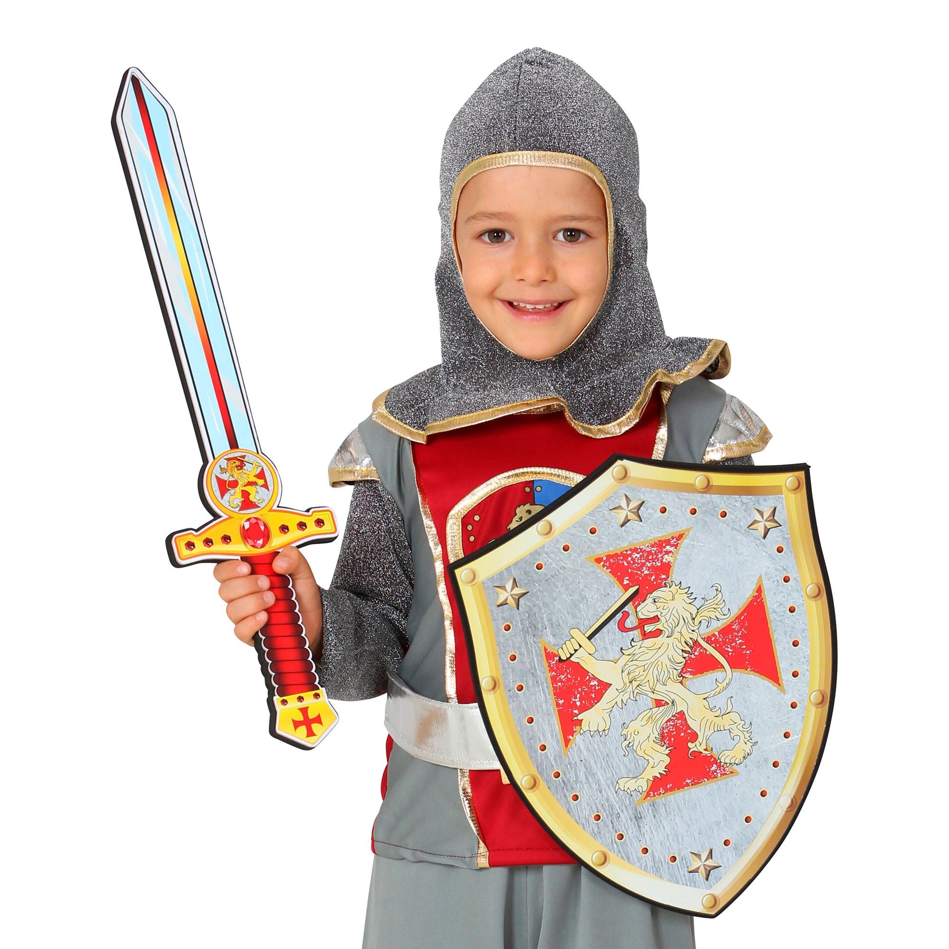 "KREUZRITTER SCHWERT & SCHILD" aus weichem Schaumstoff - Schwert 52 cm, Schild 28 x 36 cm – Ansicht 5