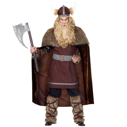 "KRIEGER" (Umhang mit Pelerine aus Fell) - 125 cm – Vorderansicht