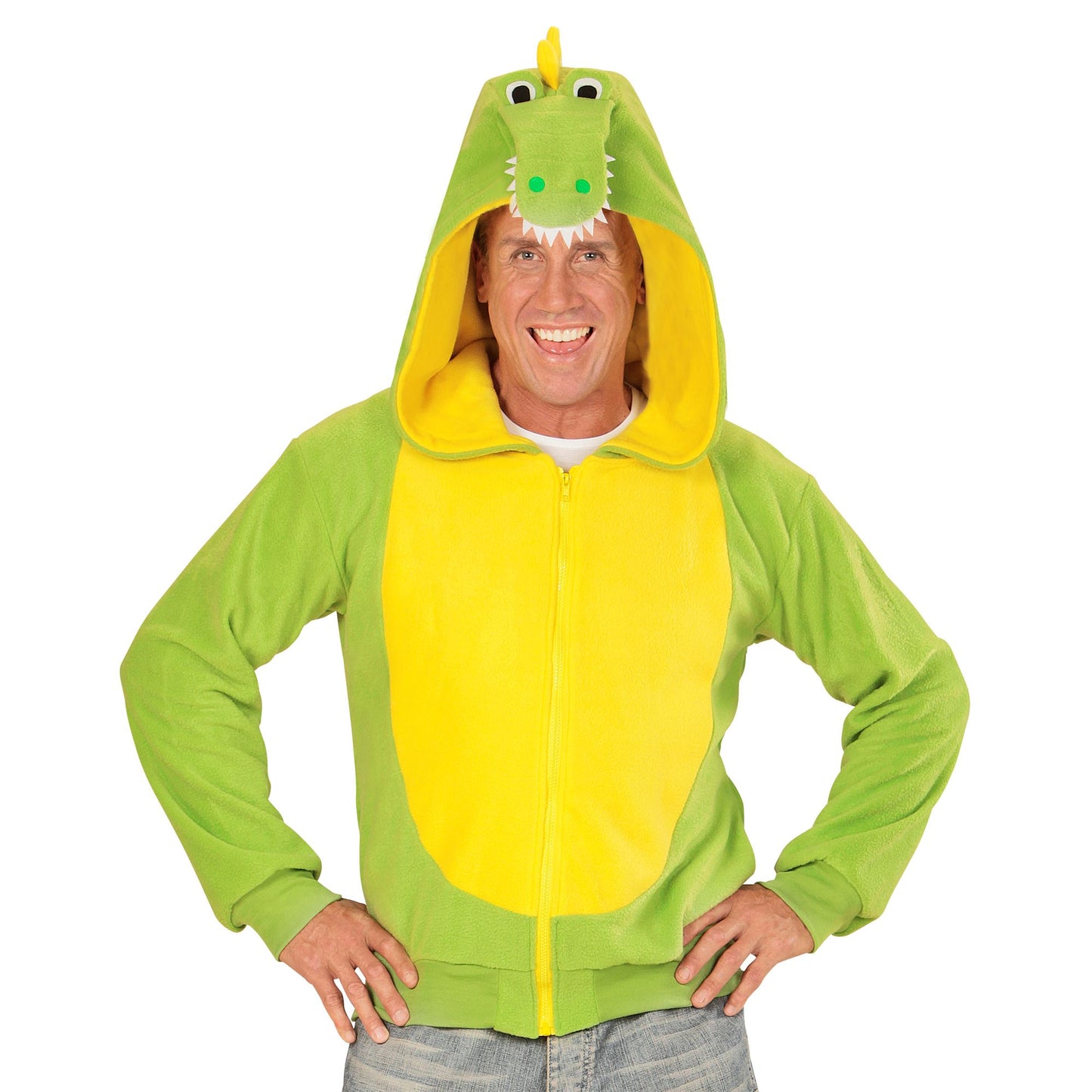 "KROKODIL" (Fleecejacke mit Kapuze) – Detailansicht