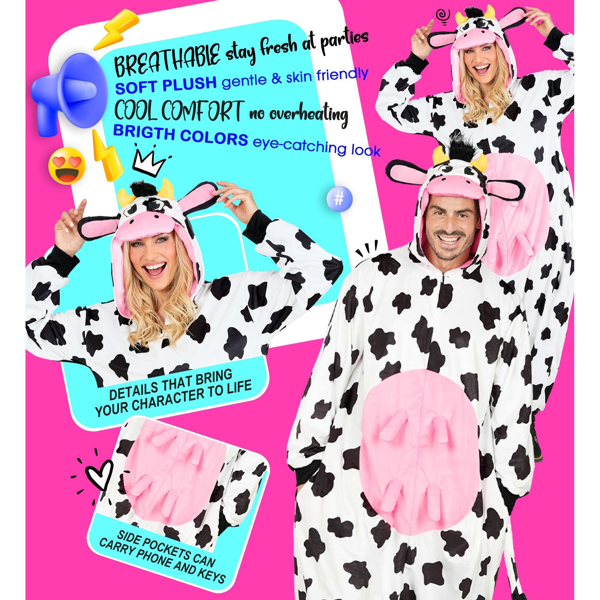 "KUH ONESIE PLÜSCHKOSTÜM" (Overall mit Kapuze) – Ansicht 6