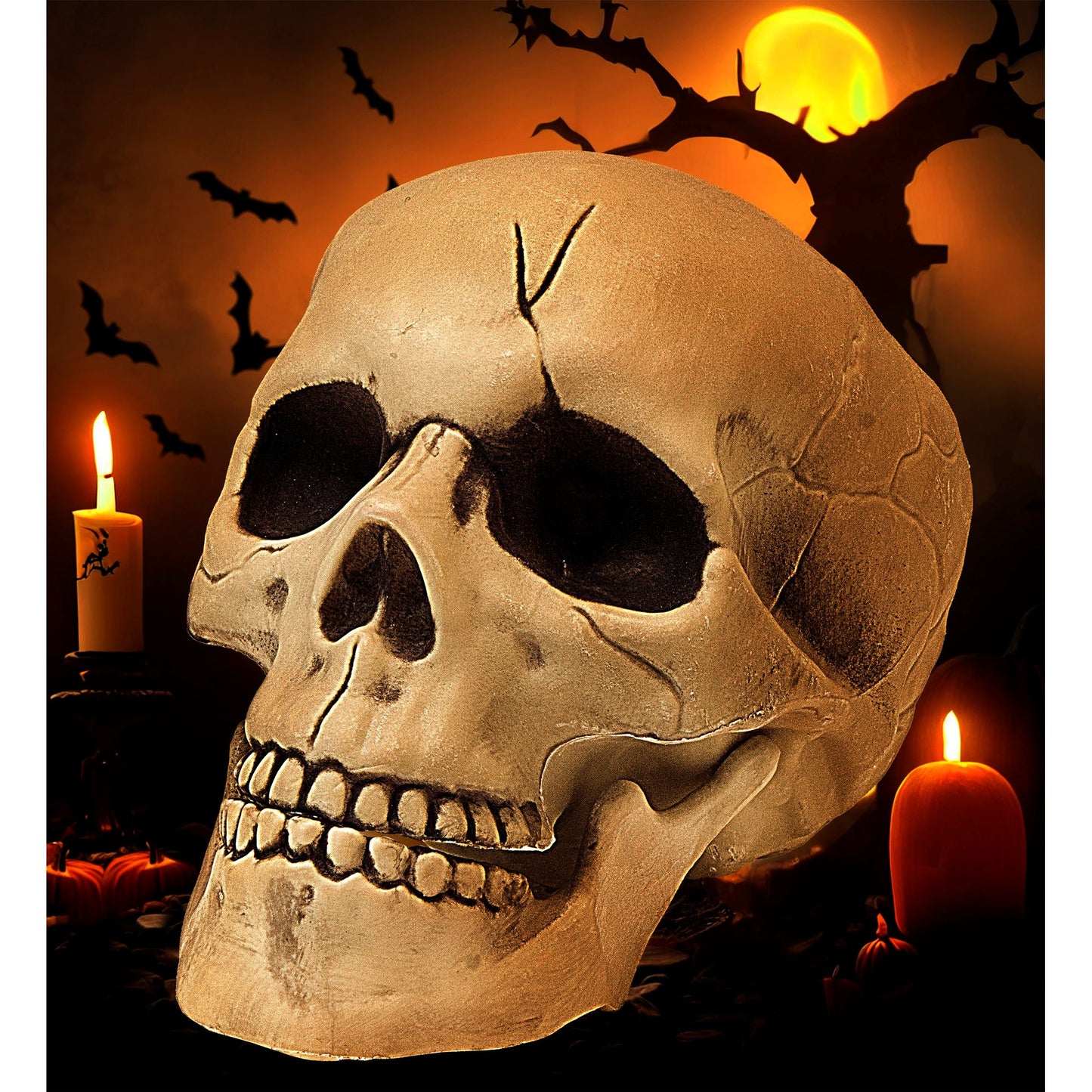 "KUNSTSTOFF TOTENKOPF MIT BEWEGLICHEM GEBISS" 21 cm – Ansicht 4