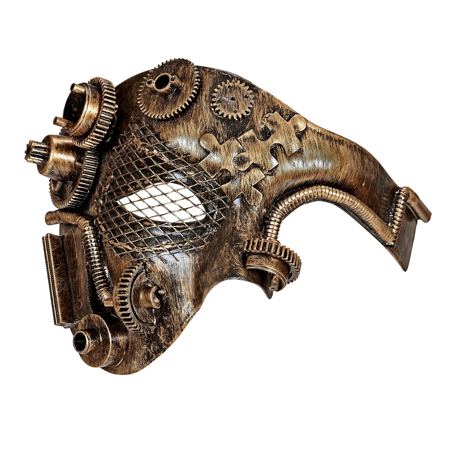 "KUPFERFARBENE STEAMPUNK HALBMASKE" – Vorderansicht