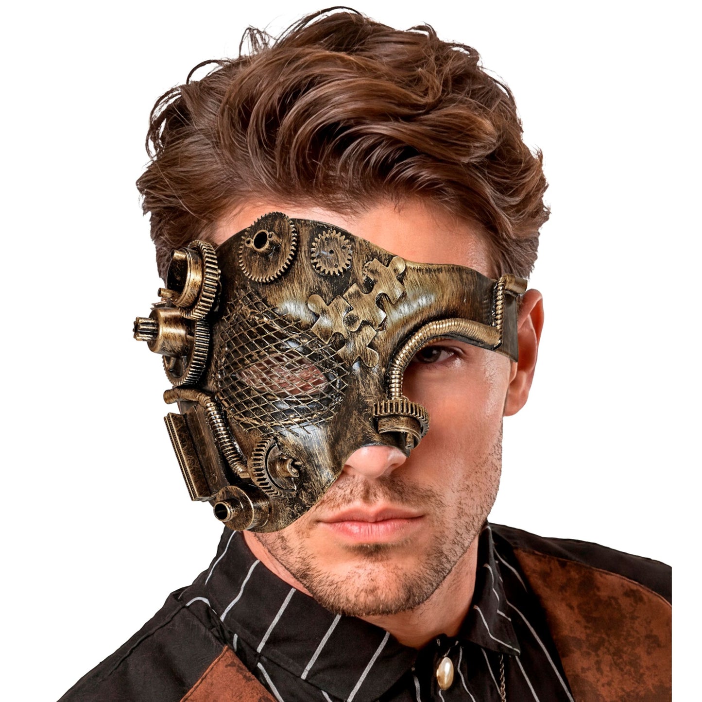 "KUPFERFARBENE STEAMPUNK HALBMASKE" – Ansicht 4