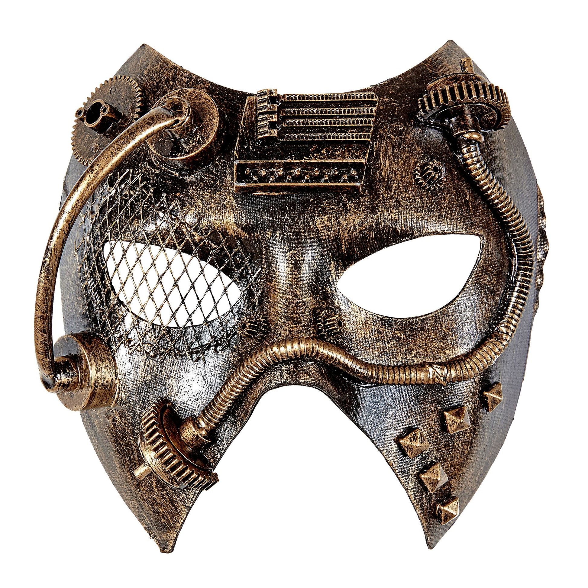 "KUPFERFARBENE STEAMPUNK MASKE" – Vorderansicht