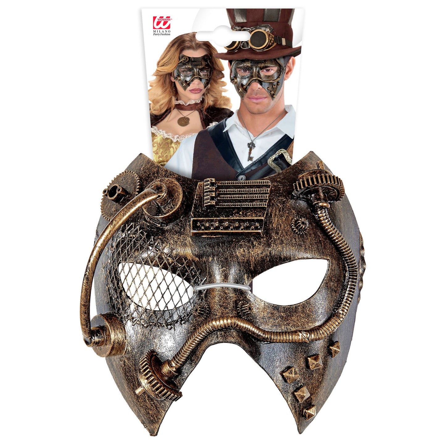 "KUPFERFARBENE STEAMPUNK MASKE" – Detailansicht