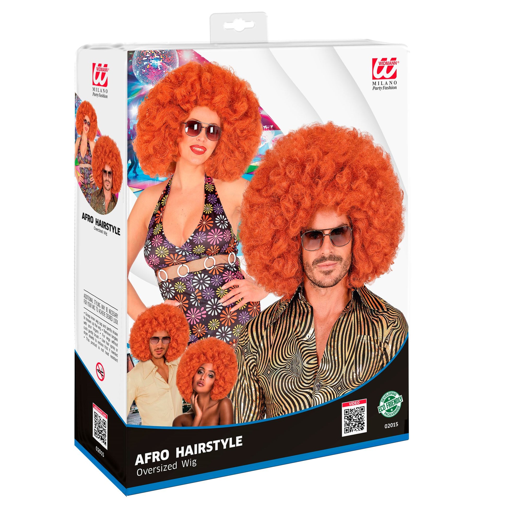 "KUPFERFARBENE ÜBERGROSSE AFRO PERÜCKE" in Box – Detailansicht