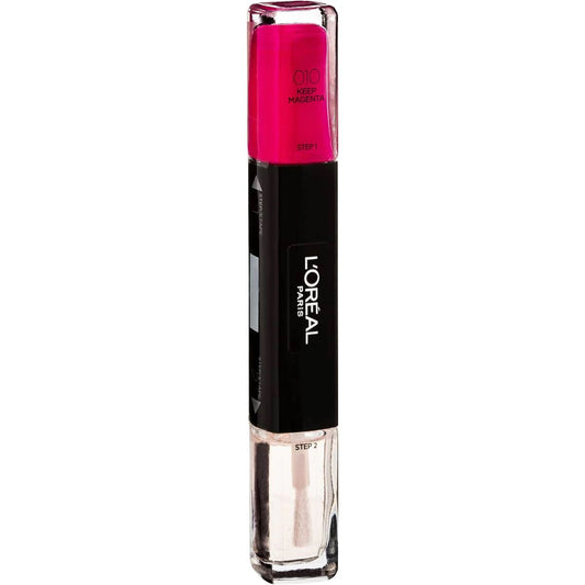 L`Oreal Paris L'Oreal Paris, Infallible, Nagellack 2-in-1, 010, Behalten Sie Magenta, 2 x, 5 ml Regular