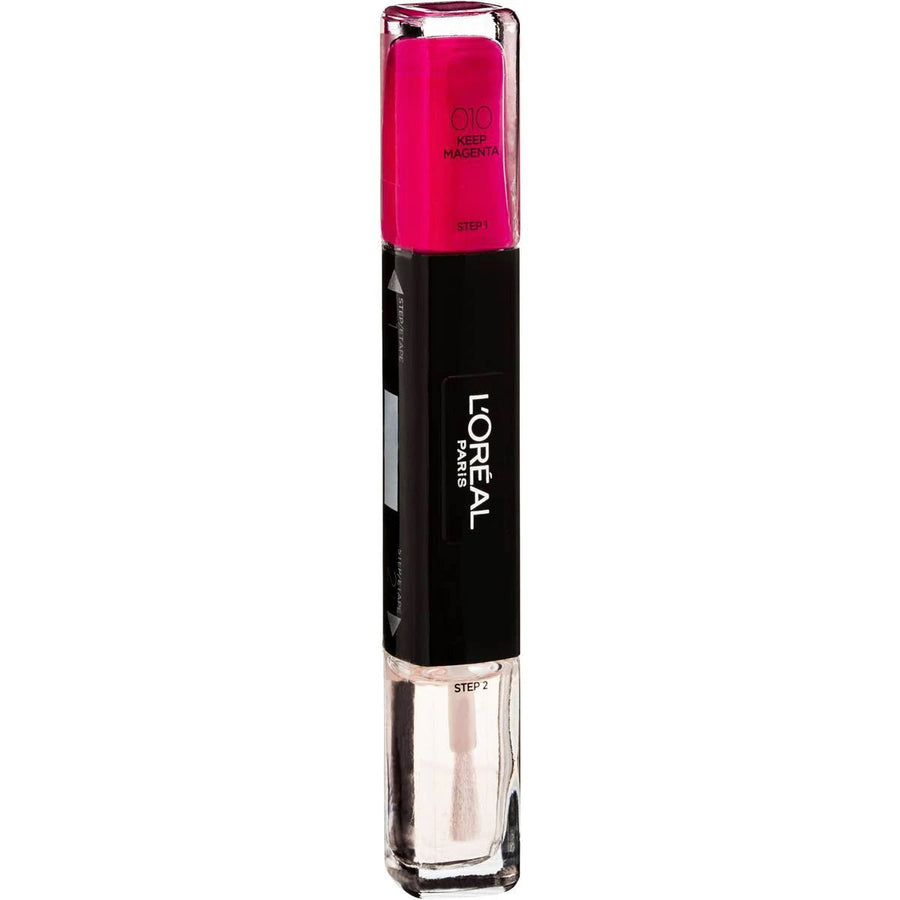 L`Oreal Paris L'Oreal Paris, Infallible, Nagellack 2-in-1, 010, Behalten Sie Magenta, 2 x, 5 ml Regular