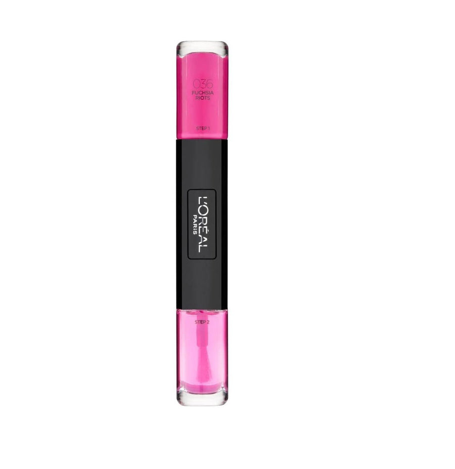 L`Oreal Paris L'Oreal Paris, Infallible, Nagellack 2-in-1, 036, Fuchsien-Unruhen, 2 x, 5 ml Regular