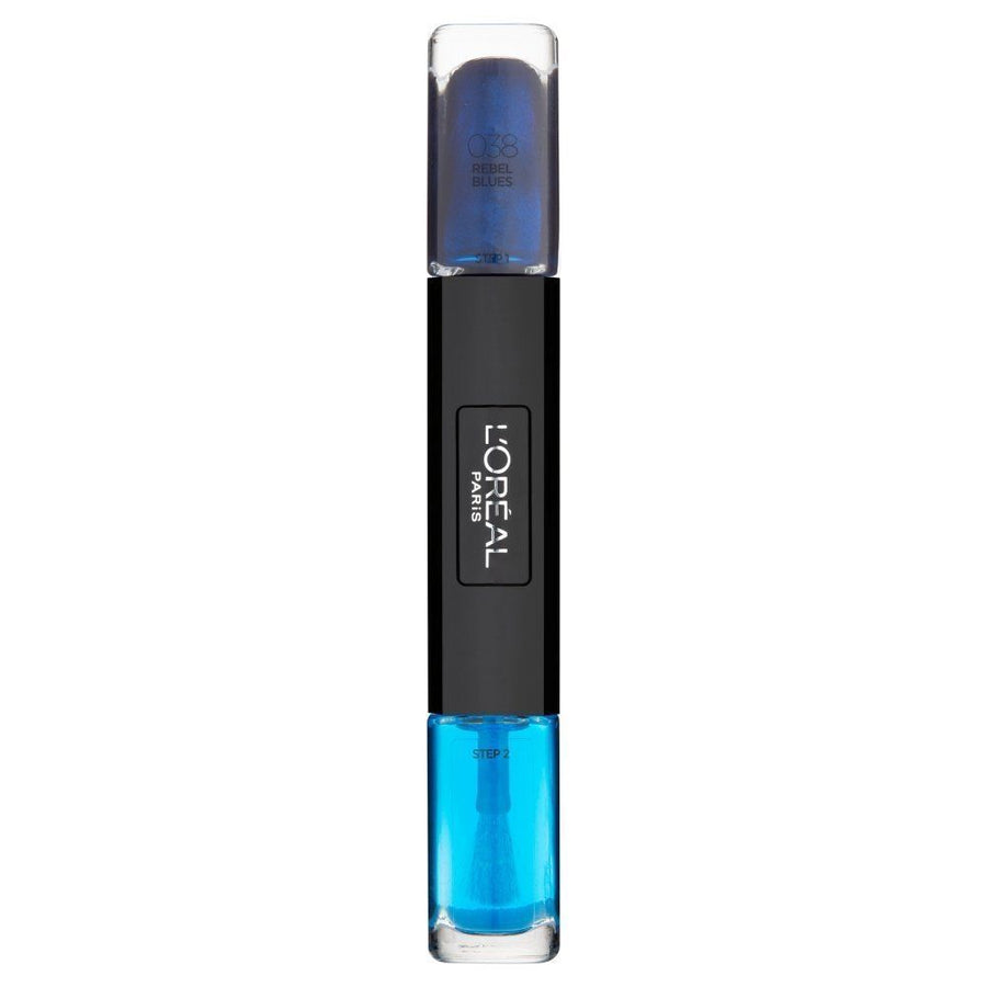 L`Oreal Paris L'Oreal Paris, Infallible, Nagellack 2-in-1, 038, Rebellen-Blues, 2 x, 5 ml Regular