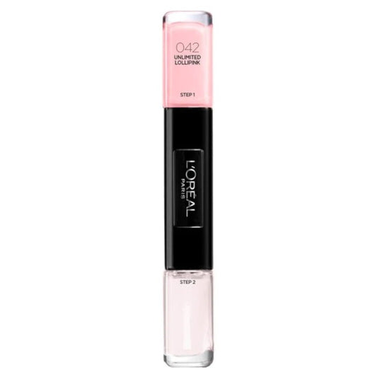 L`Oreal Paris L'Oreal Paris, Infallible, Nagellack 2-in-1, 042, Unbegrenzter Lollpink, 2 x, 5 ml Regular