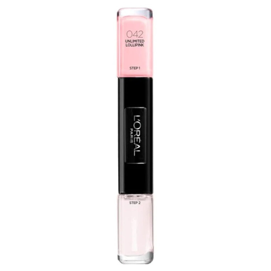 L`Oreal Paris L'Oreal Paris, Infallible, Nagellack 2-in-1, 042, Unbegrenzter Lollpink, 2 x, 5 ml Regular