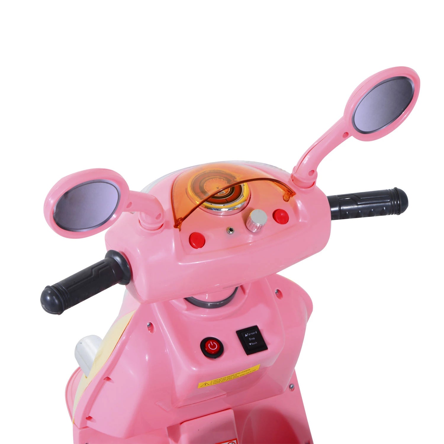 HOMCOM Kinder Elektromotorrad Dreirad – 6V Elektrofahrzeug Rosa-Gelb - Fasnacht24.ch