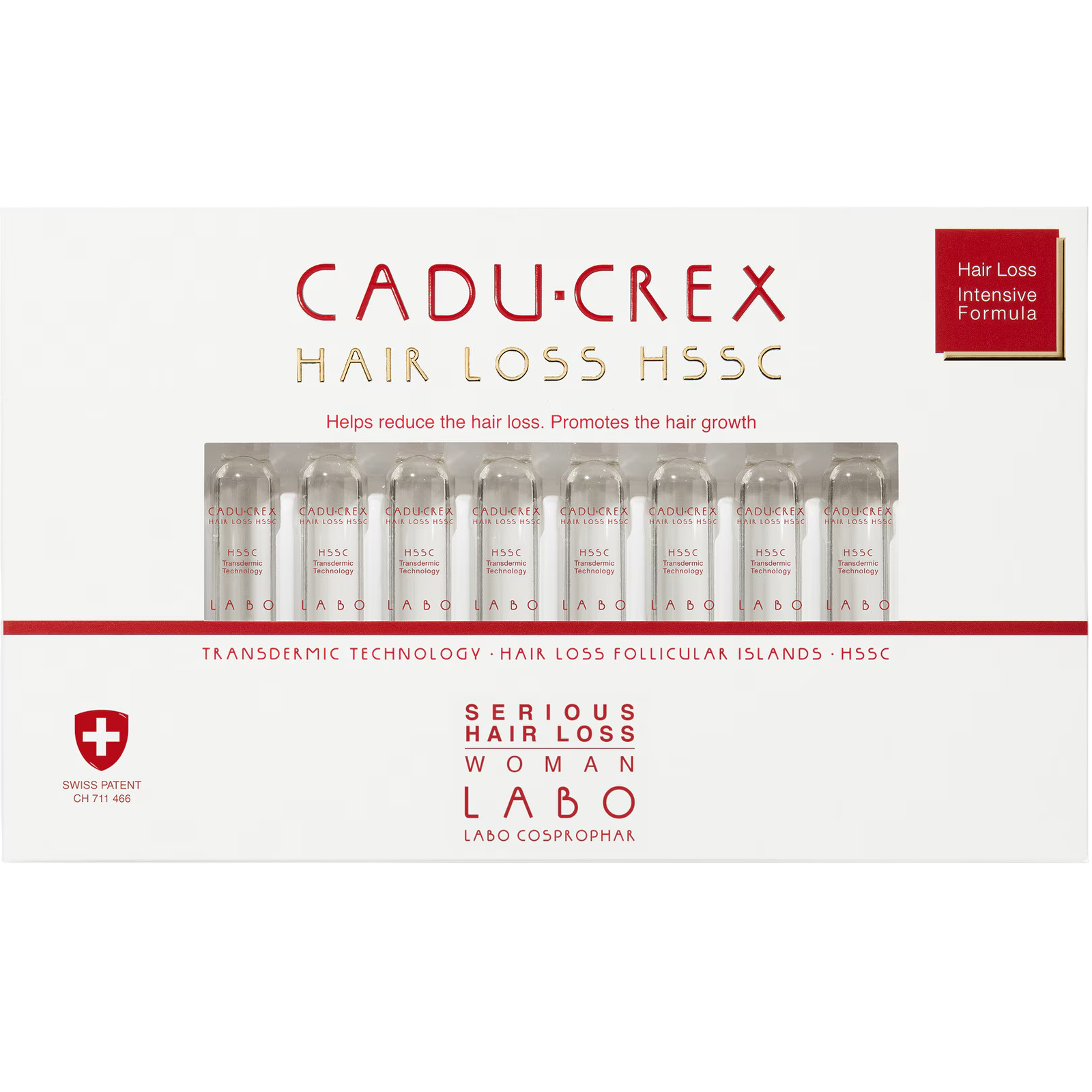 Labo Suisse Labo Suisse, Cadu-Crex Severe Stage, Gegen Haarausfall, Ampullen Behandlungsserum, Für die Kopfhaut, Für Frauen, 