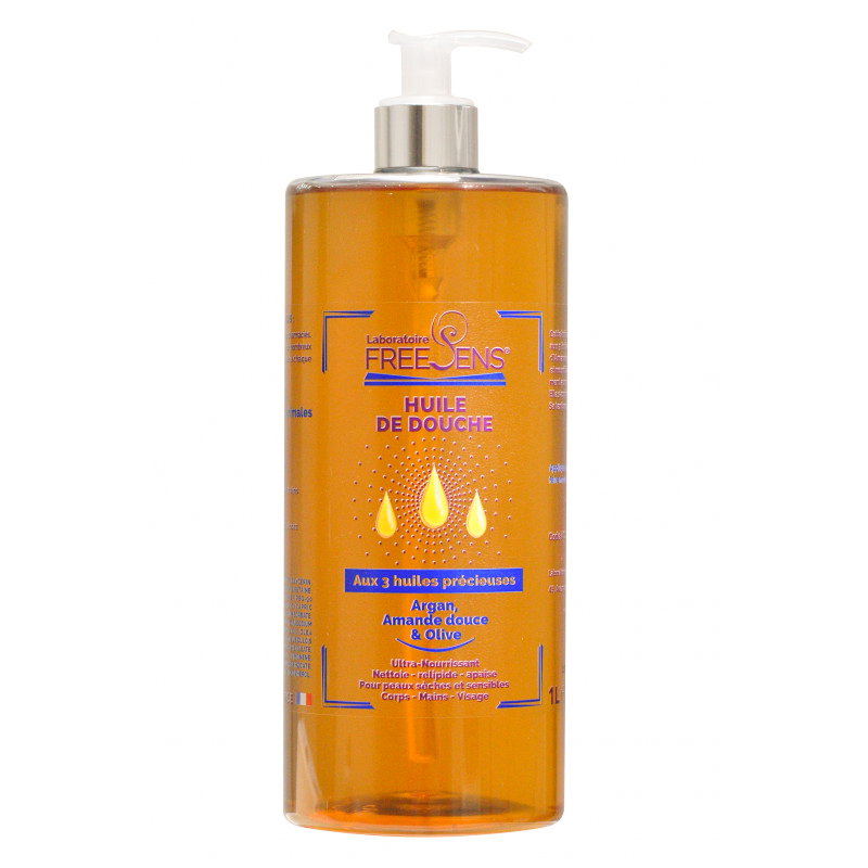 Laboratoire Freesens, Freesens, Natural Ingredients, Aromatic, Cleansing & Moisturising, Shower Oil, Body, All Skin Types, 1000 ml
