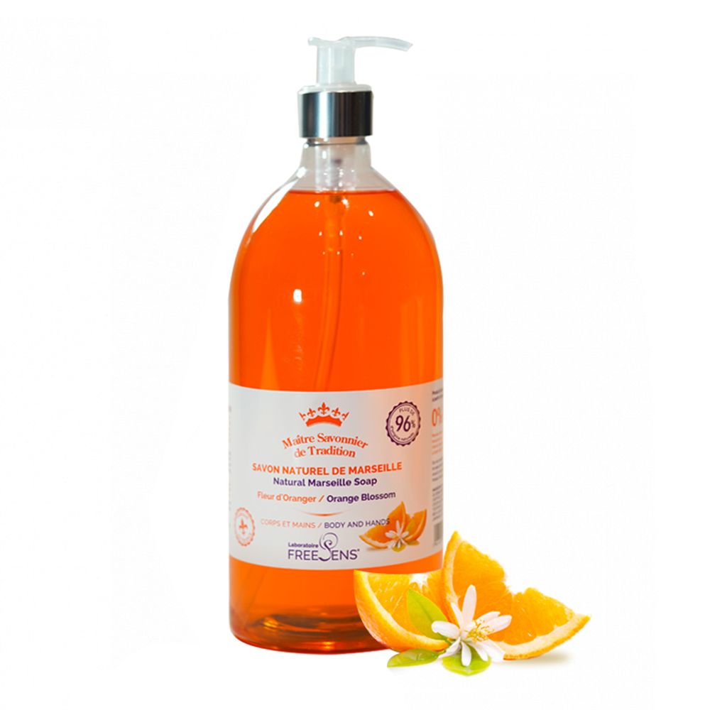 Laboratoire Freesens, Freesens, Fleur D' Oranger, Gentle Cleansing, Liquid Soap, For Hands & Body, 1000 ml