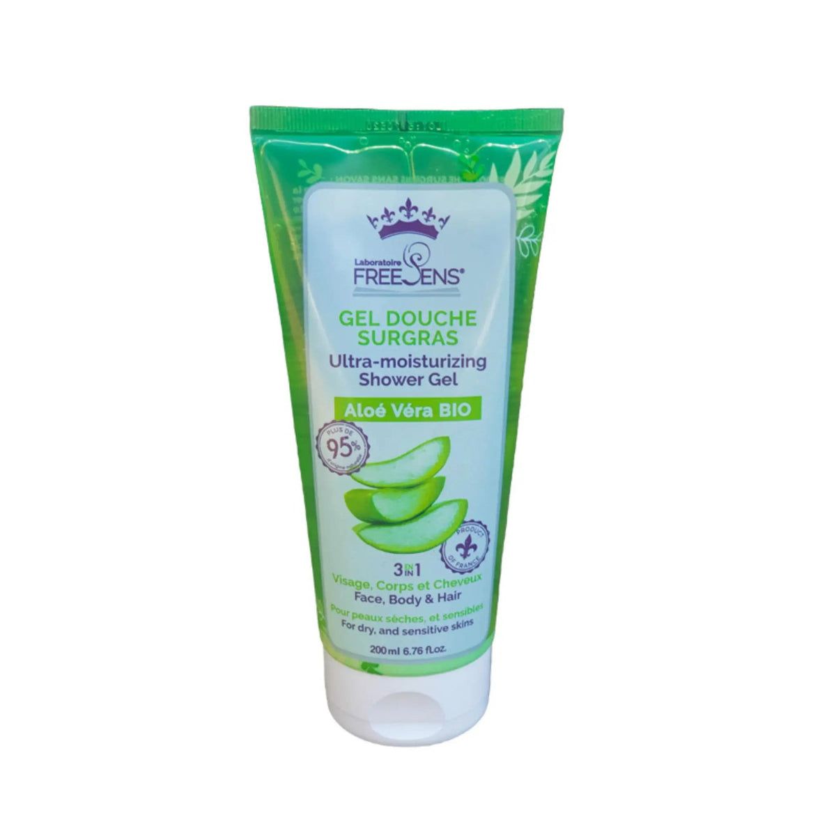 Laboratoire Freesens, Freesens, Bio, Aloe Vera, Hydrating & Cleansing, Duschgel, Gesicht, Körper und Haare, Dry & Sensitive, 200 ml
