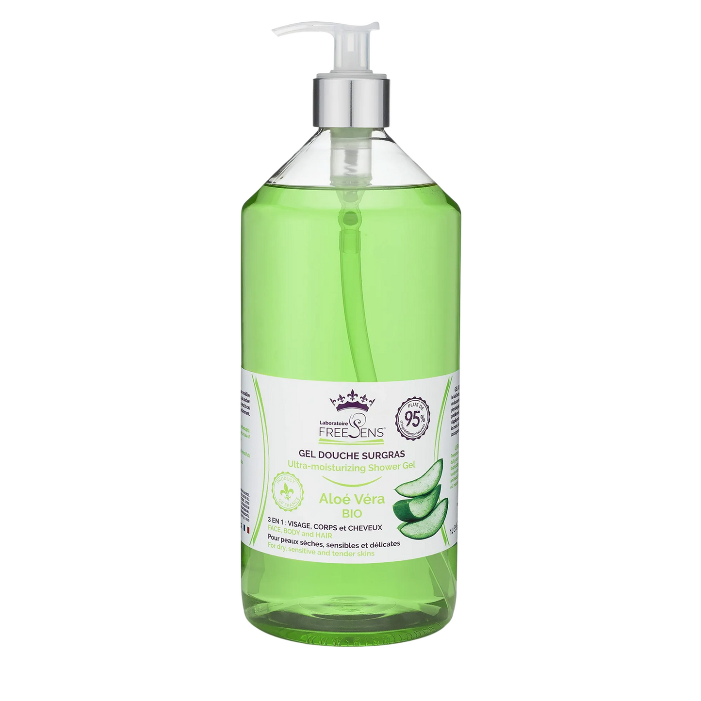 Laboratoire Freesens, Freesens, Shower Gel & Shampoo 2-In-1, Aloe Vera, 1000 ml