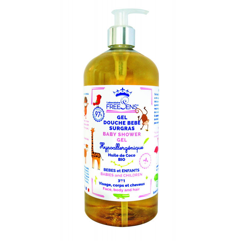 Laboratoire Freesens, Freesens, Duschgel & Shampoo 2-in-1, Kokosöl, 1000 ml