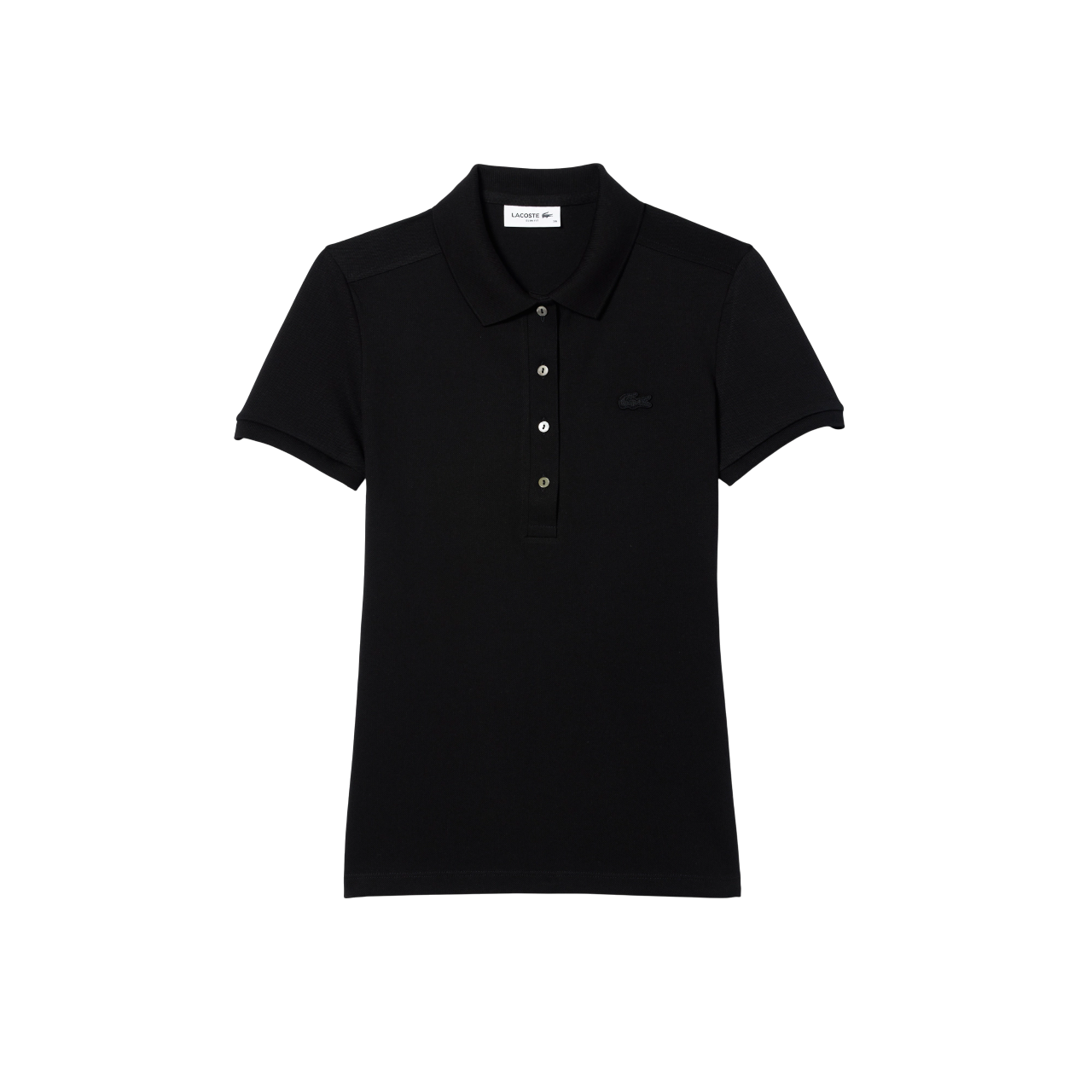 Lacoste, Slim Fit, Kurzarm, Damen Textil-T-Shirt, Schwarz, PF5462-00 031, Größe 36
