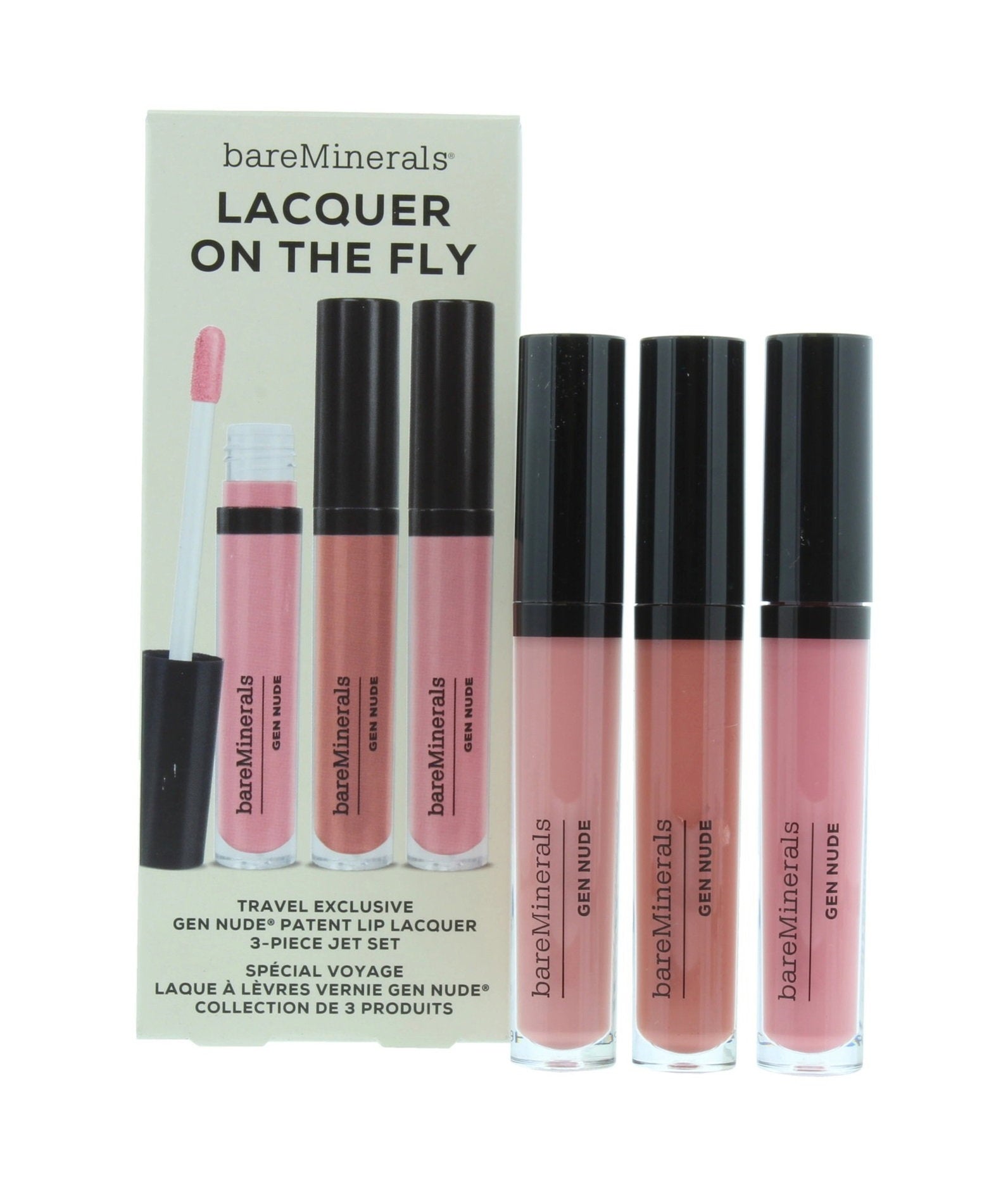 BareMinerals Schminkset Lacquer On The Fly Set BareMinerals: Gen Nude, Liquid Lipstick, Cant Even, 3.7 ml + Gen Nude, Liquid 