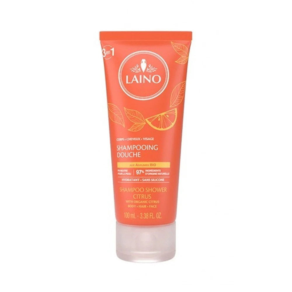 Laino, Laino, Zitrus, Haarshampoo, Spülung & Duschgel 3-in-1, Zur Hydratation, 100 ml